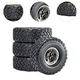Maxbell 4 Pieces RC Car Wheels and Tires Assembly Replacement for 90046 1/10 RC Black