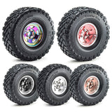 Maxbell 4 Pieces RC Car Wheels and Tires Assembly Replacement for 90046 1/10 RC Black