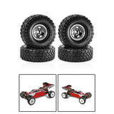 Maxbell 4 Pieces RC Car Wheels and Tires Assembly Replacement for 90046 1/10 RC Black