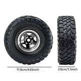 Maxbell 4 Pieces RC Car Wheels and Tires Assembly Replacement for 90046 1/10 RC Black