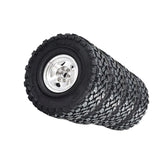 Maxbell 4 Pieces RC Car Wheels and Tires Assembly Replacement for 90046 1/10 RC Silver