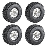 Maxbell 4 Pieces RC Car Wheels and Tires Assembly Replacement for 90046 1/10 RC Silver
