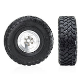 Maxbell 4 Pieces RC Car Wheels and Tires Assembly Replacement for 90046 1/10 RC Silver