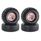 Maxbell 4 Pieces RC Car Wheels and Tires Assembly Replacement for 90046 1/10 RC Pink