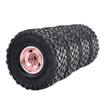 Maxbell 4 Pieces RC Car Wheels and Tires Assembly Replacement for 90046 1/10 RC Pink