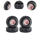 Maxbell 4 Pieces RC Car Wheels and Tires Assembly Replacement for 90046 1/10 RC Pink