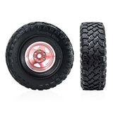 Maxbell 4 Pieces RC Car Wheels and Tires Assembly Replacement for 90046 1/10 RC Pink