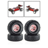 Maxbell 4 Pieces RC Car Wheels and Tires Assembly Replacement for 90046 1/10 RC Pink