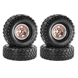 Maxbell 4 Pieces RC Car Wheels and Tires Assembly Replacement for 90046 1/10 RC Bronze