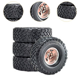 Maxbell 4 Pieces RC Car Wheels and Tires Assembly Replacement for 90046 1/10 RC Bronze