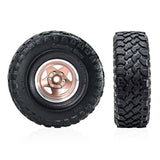 Maxbell 4 Pieces RC Car Wheels and Tires Assembly Replacement for 90046 1/10 RC Bronze