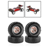 Maxbell 4 Pieces RC Car Wheels and Tires Assembly Replacement for 90046 1/10 RC Bronze