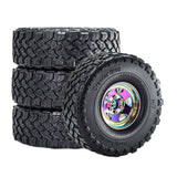 Maxbell 4 Pieces RC Car Wheels and Tires Assembly Replacement for 90046 1/10 RC Colorful