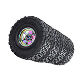 Maxbell 4 Pieces RC Car Wheels and Tires Assembly Replacement for 90046 1/10 RC Colorful