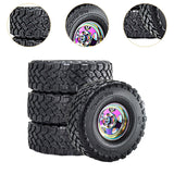 Maxbell 4 Pieces RC Car Wheels and Tires Assembly Replacement for 90046 1/10 RC Colorful