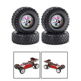 Maxbell 4 Pieces RC Car Wheels and Tires Assembly Replacement for 90046 1/10 RC Colorful