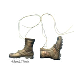 Maxbell 1:6 Scale Miniature Lace up Boot Low Heel Boots for 12'' Female Dolls Figure Desert Green