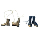 Maxbell 1:6 Scale Miniature Lace up Boot Low Heel Boots for 12'' Female Dolls Figure Desert Green