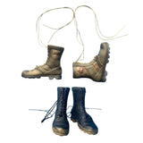 Maxbell 1:6 Scale Miniature Lace up Boot Low Heel Boots for 12'' Female Dolls Figure Desert Green