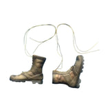 Maxbell 1:6 Scale Miniature Lace up Boot Low Heel Boots for 12'' Female Dolls Figure Desert Green