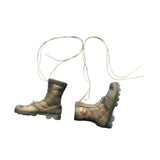 Maxbell 1:6 Scale Miniature Lace up Boot Low Heel Boots for 12'' Female Dolls Figure Desert Green