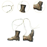 Maxbell 1:6 Scale Miniature Lace up Boot Low Heel Boots for 12'' Female Dolls Figure Desert Green