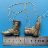 Maxbell 1:6 Scale Miniature Lace up Boot Low Heel Boots for 12'' Female Dolls Figure Desert Green