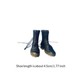 Maxbell 1:6 Scale Miniature Lace up Boot Low Heel Boots for 12'' Female Dolls Figure black