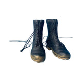 Maxbell 1:6 Scale Miniature Lace up Boot Low Heel Boots for 12'' Female Dolls Figure black