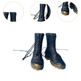 Maxbell 1:6 Scale Miniature Lace up Boot Low Heel Boots for 12'' Female Dolls Figure black