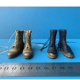Maxbell 1:6 Scale Miniature Lace up Boot Low Heel Boots for 12'' Female Dolls Figure black