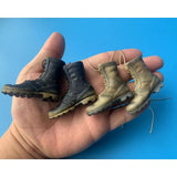 Maxbell 1:6 Scale Miniature Lace up Boot Low Heel Boots for 12'' Female Dolls Figure black