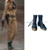 Maxbell 1:6 Scale Miniature Lace up Boot Low Heel Boots for 12'' Female Dolls Figure black