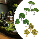 Maxbell 3 Pieces Miniature Trees for Sand Table DIY Scenery Landscape Diorama Layout green tree
