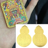 Maxbell 2x Metal Buddha Card Protection Cards for Fengshui Gift Offices Car Handbags Gold