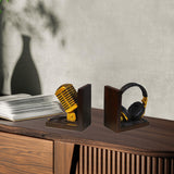 Maxbell Bookends Tabletop Unique Microphone Headset Shape for Desk Coffee Table
