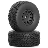Maxbell 4Pcs RC Car Wheels and Tires Easy to Install for Ara550116 1/14 RC Car Model Black