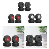 Maxbell 4Pcs RC Car Wheels and Tires Easy to Install for Ara550116 1/14 RC Car Model Black