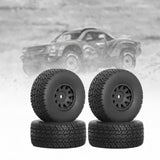 Maxbell 4Pcs RC Car Wheels and Tires Easy to Install for Ara550116 1/14 RC Car Model Black