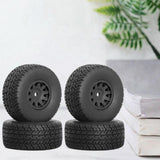 Maxbell 4Pcs RC Car Wheels and Tires Easy to Install for Ara550116 1/14 RC Car Model Black