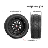 Maxbell 4Pcs RC Car Wheels and Tires Easy to Install for Ara550116 1/14 RC Car Model Black