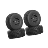 Maxbell 4Pcs RC Car Wheels and Tires Easy to Install for Ara550116 1/14 RC Car Model Black