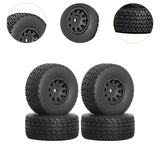 Maxbell 4Pcs RC Car Wheels and Tires Easy to Install for Ara550116 1/14 RC Car Model Black