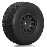 Maxbell 4Pcs RC Car Wheels and Tires Easy to Install for Ara550116 1/14 RC Car Model Black