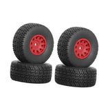 Maxbell 4Pcs RC Car Wheels and Tires Easy to Install for Ara550116 1/14 RC Car Model Red