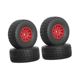 Maxbell 4Pcs RC Car Wheels and Tires Easy to Install for Ara550116 1/14 RC Car Model Red
