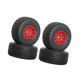 Maxbell 4Pcs RC Car Wheels and Tires Easy to Install for Ara550116 1/14 RC Car Model Red