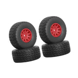 Maxbell 4Pcs RC Car Wheels and Tires Easy to Install for Ara550116 1/14 RC Car Model Red