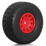 Maxbell 4Pcs RC Car Wheels and Tires Easy to Install for Ara550116 1/14 RC Car Model Red