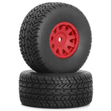 Maxbell 4Pcs RC Car Wheels and Tires Easy to Install for Ara550116 1/14 RC Car Model Red